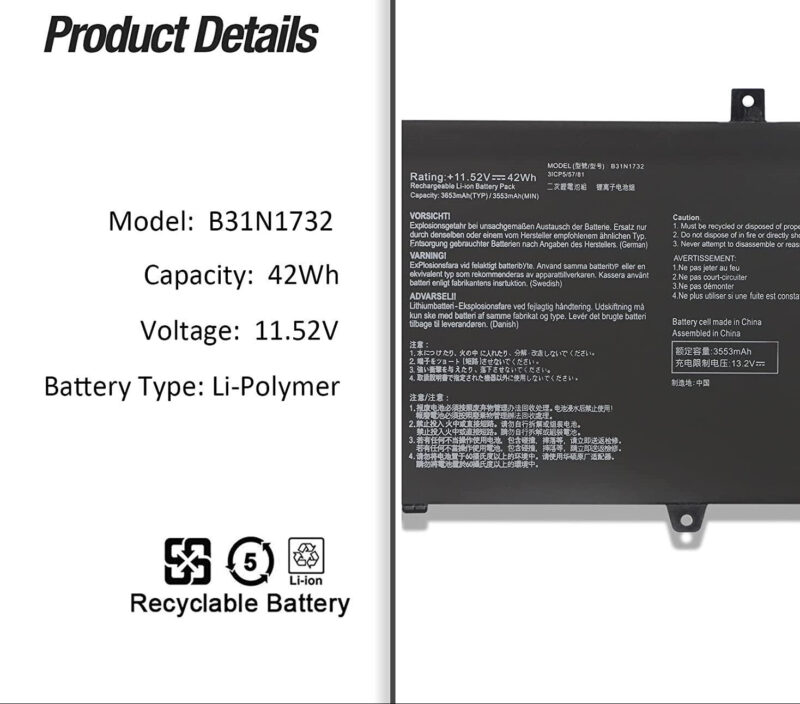 Original Asus B31N1732 Battery - Image 2