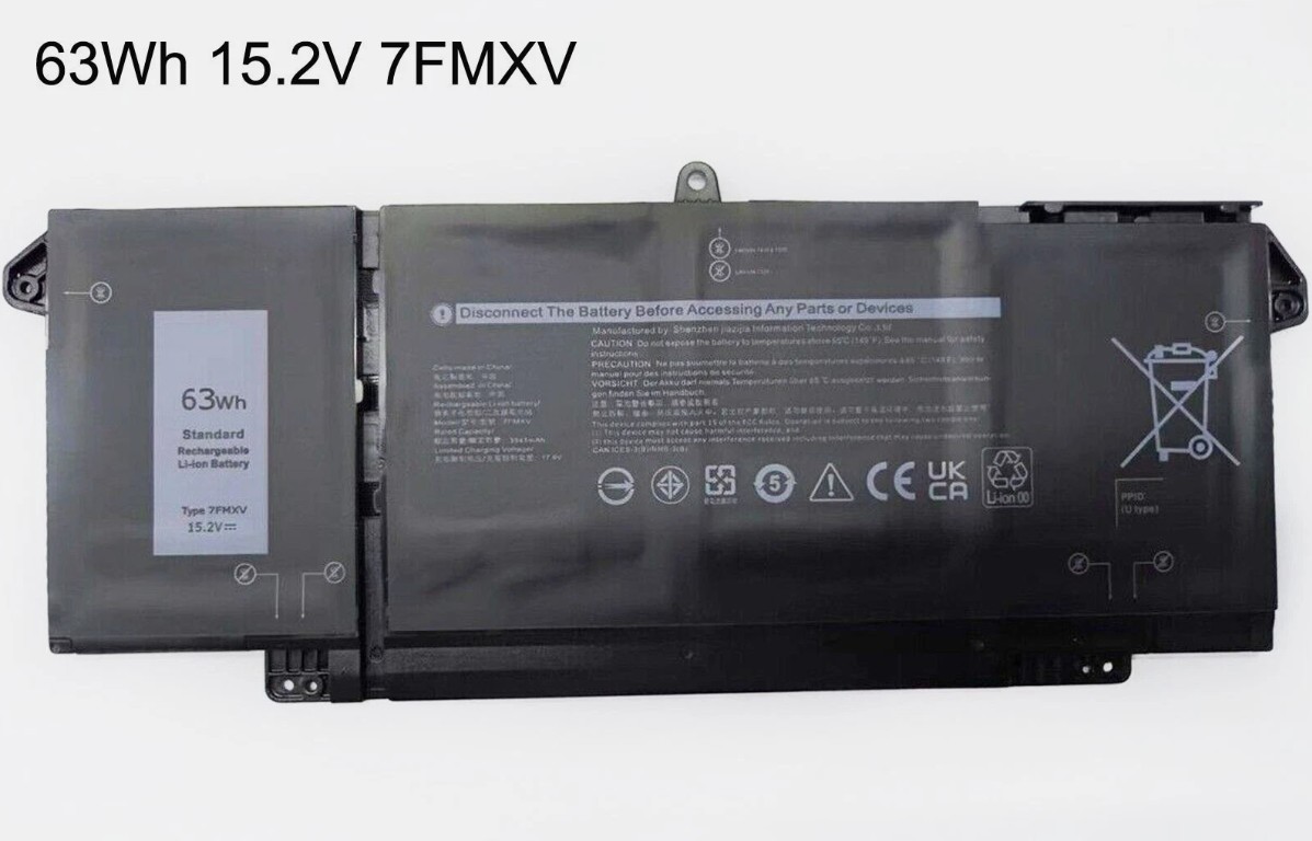 Original 63Wh 7FMXV Battery For Dell Latitude 5320 7320 7420 7520 4M1JN 1PP63 HDGJ8 MHR4G