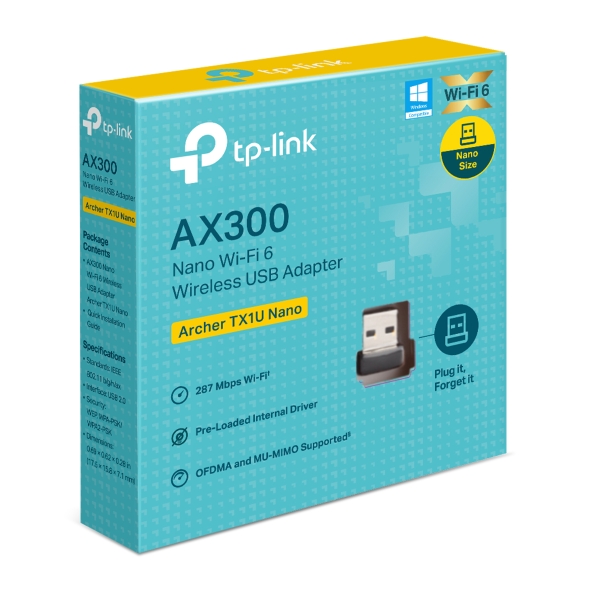 TP-Link Archer TX1U Nano (AX300) Nano WiFi 6 Wireless USB Adapter